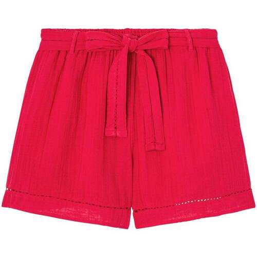 Vêtements Femme Shorts / Bermudas Promod Short uni en gaze de coton Rouge