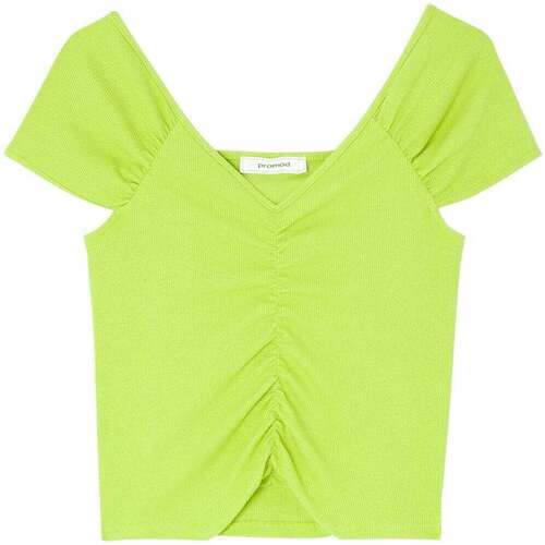 Vêtements Femme Tops / Blouses Promod Top en jersey côtelé Vert