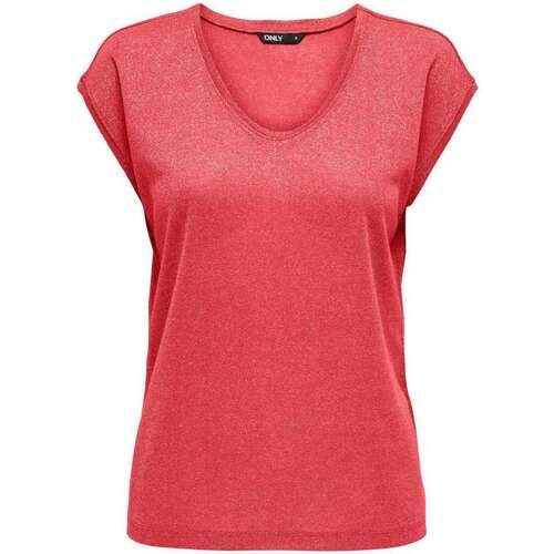 Vêtements Femme T-shirts manches Monogram Only 162221VTPE24 Rouge
