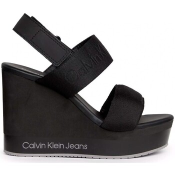 Chaussures Femme Cap Sleeve Slit Hem Dress Calvin Klein Jeans Sandalias  en color negro para Noir