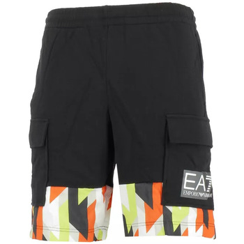 Vêtements Homme Shorts / Bermudas Emporio Armani micro-check patterned curved hem shirtni Short Noir