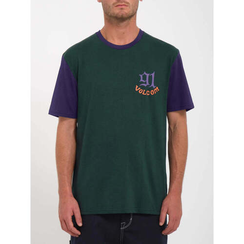 Vêtements Homme T-shirts manches courtes Volcom Camiseta  Nando Von Arb Color Block - Ponderosa Pine Vert