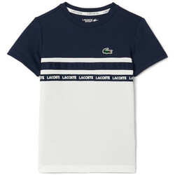 Vêtements Enfant T-shirts & Polos Lacoste T-SHIRT ENFANT  TENNIS EN PIQUÉ ULTRA-DRY BLEU MARINE Bleu
