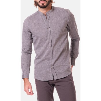 Hopenlife Chemise lin manches longues ADAM gris anthracite