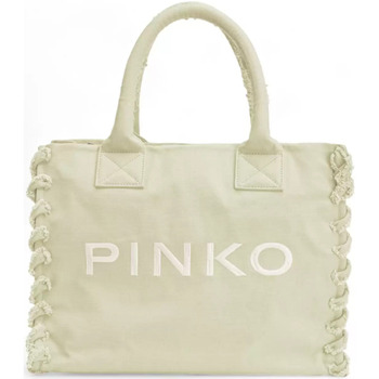 sac pinko  sac de shopping rose toile 