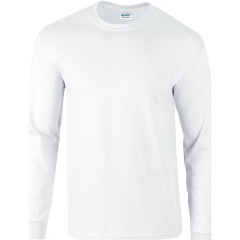 Vêtements T-shirts manches longues Gildan  Blanc