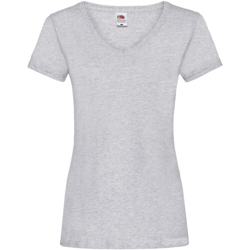 Vêtements Femme T-shirts manches longues Fruit Of The Loom Valueweight Gris