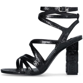 Chaussures Femme Sandales et Nu-pieds Liu Jo Sandales à talons hauts logotés Noir