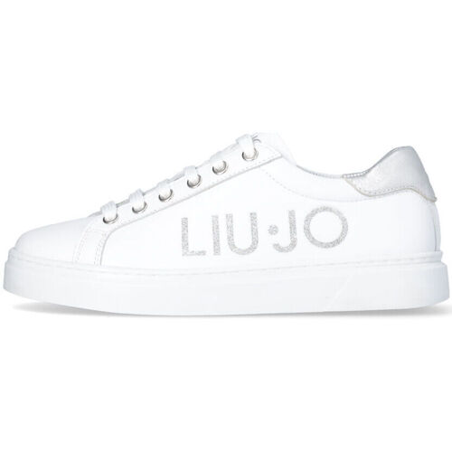 Chaussures Fille Baskets mode Liu Jo Sneakers avec maxi logo glittéré Blanc