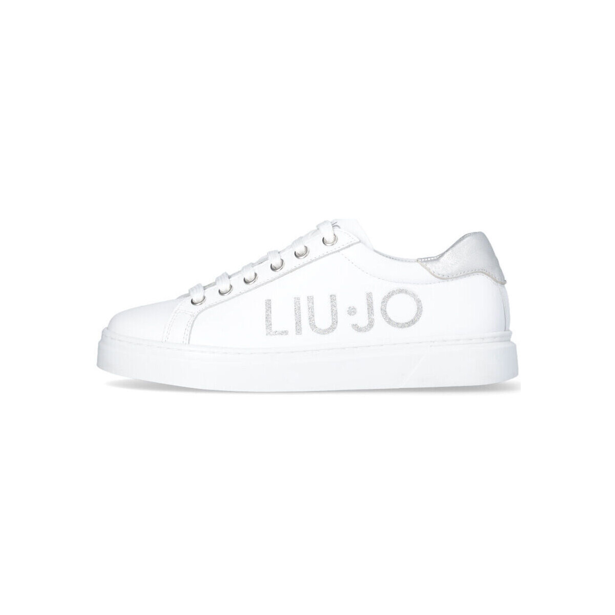 Chaussures Fille Baskets mode Liu Jo Sneakers avec maxi logo glittéré Blanc
