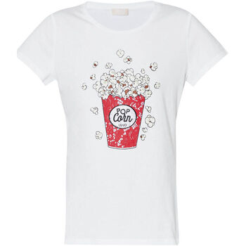 Vêtements Femme T-shirts Lace-up & Polos Liu Jo T-shirt avec strass et paillettes popcorn