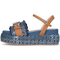 Chaussures Femme Sandales et Nu-pieds Liu Jo Sandales plateforme en denim monogramme Bleu