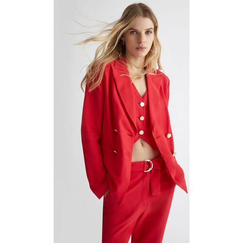 Vêtements Femme Vestes / Blazers Liu Jo Blazer en lin mélangé Rouge