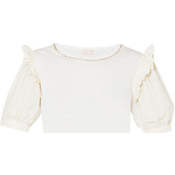 Vêtements Femme T-shirts manches courtes Liu Jo T-shirt en jersey et taffetas Blanc