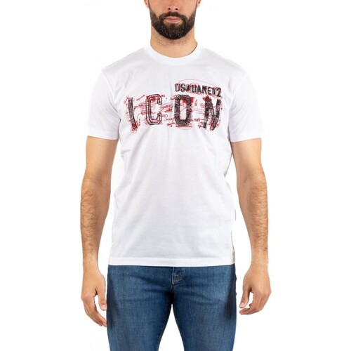 Vêtements Homme T-shirts & Polos Dsquared T-SHIRT HOMME Blanc
