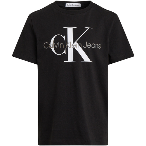 Vêtements Garçon T-shirts & Polos Calvin Klein JEANS organic T-shirt coton col rond Noir