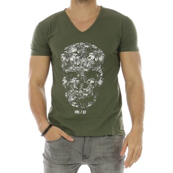 Hopenlife T-shirt manches courtes col V ALUNO vert kaki