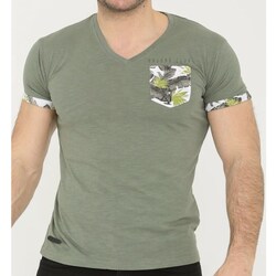 Vêtements Homme T-shirts & Polos Hopenlife T-shirt manches courtes col V SUMMER vert kaki