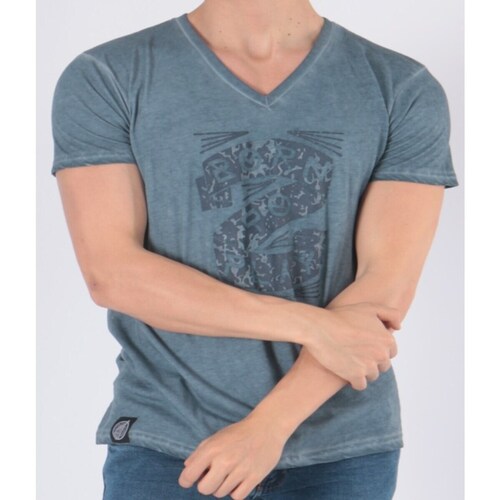 Vêtements Homme T-shirts & Polos Hopenlife T-shirt manches courtes col V PLAYER bleu marine