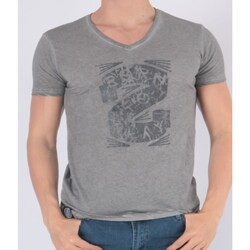 Vêtements Homme T-shirts & Polos Hopenlife T-shirt manches courtes col V PLAYER bleu gris