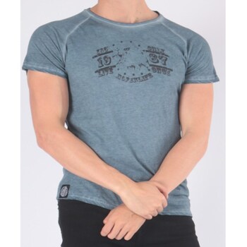 Hopenlife T-shirt manches courtes col rond YOLO bleu marine