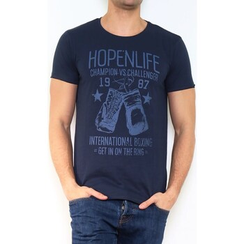 Vêtements Homme T-shirts & Polos Hopenlife T-shirt manche courte col rond SAITAMA bleu marine
