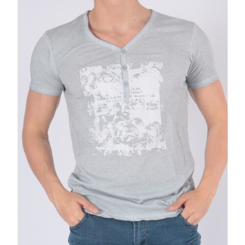 Vêtements Homme T-shirts & Polos Hopenlife T-shirt manches courtes col V PRORA bleu gris