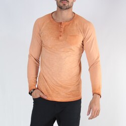 Vêtements Homme T-shirts & Polos Hopenlife T-shirt manche longue col boutonné GAJUBE orange