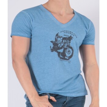 Vêtements Homme T-shirts & Polos Hopenlife T-shirt col V TOOWEEL bleu céladon