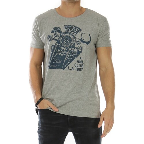 Vêtements Homme T-shirts & Polos Hopenlife T-shirt manches courtes col rond CHARKOS bleu gris