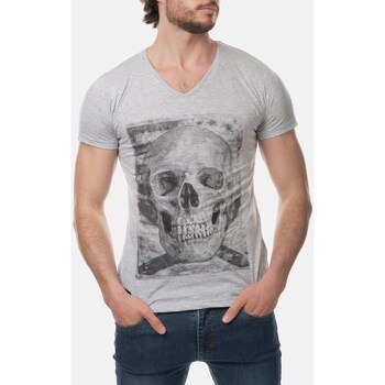 Vêtements Homme T-shirts & Polos Hopenlife T-shirt coton manches courtes col V TSUNADE gris