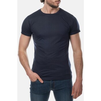 Vêtements Homme T-shirts & Polos Hopenlife T-shirt coton manches courtes col rond KAIDO bleu marine