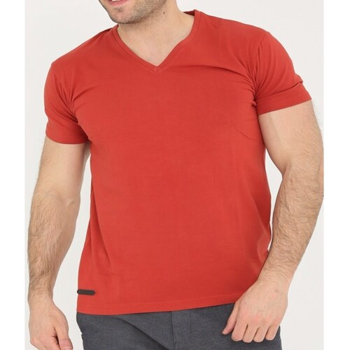 Vêtements Homme T-shirts & Polos Hopenlife T-shirt manches courtes col V KOTOR rouge foncé