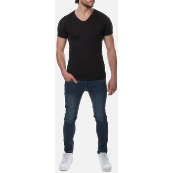 Hopenlife T-shirt coton manches courtes col V AIZEN noir