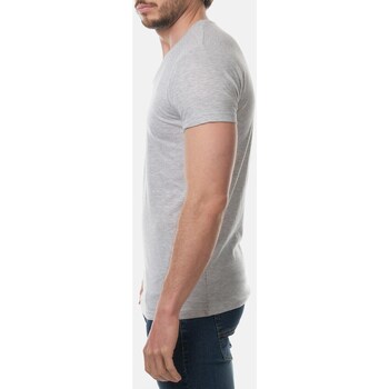 Hopenlife T-shirt coton manches courtes col V AIZEN gris