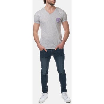 Hopenlife T-shirt coton manches courtes col V SASORI gris