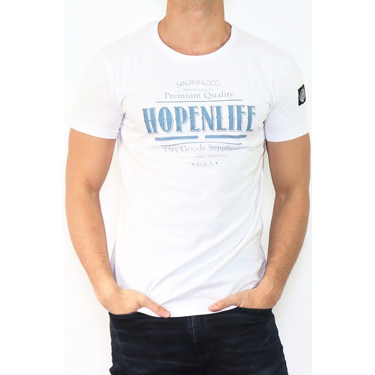 Vêtements Homme T-shirts & Polos Hopenlife T-shirt manche courte col rond SABELETTE blanc