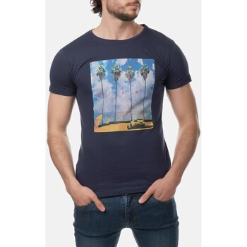 Vêtements Homme T-shirts & Polos Hopenlife T-shirt coton manches courtes col rond JIRAYA bleu marine