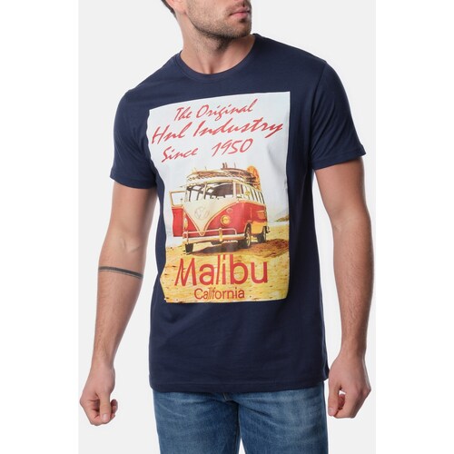 Vêtements Homme T-shirts & Polos Hopenlife T-shirt manches courtes CALIFORNIA bleu marine