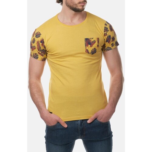 Vêtements Homme T-shirts & Polos Hopenlife T-shirt coton manches courtes col rond ASUMA moutarde