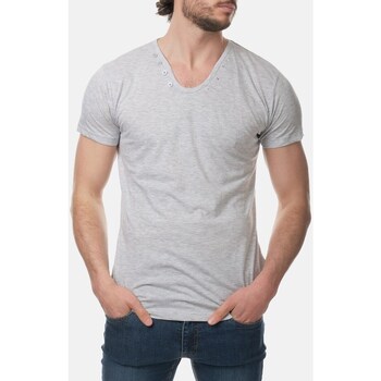 Vêtements Homme T-shirts & Polos Hopenlife T-shirt coton manches courtes col  V NARSUS gris