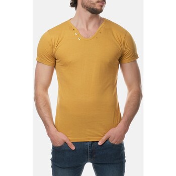 Vêtements Homme T-shirts & Polos Hopenlife T-shirt coton manches courtes col  V NARSUS jaune paille
