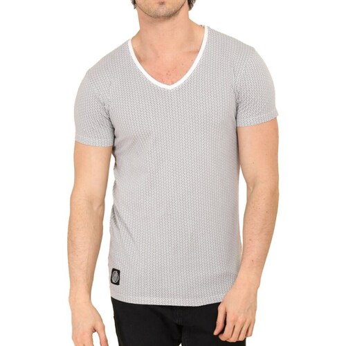 Vêtements Homme T-shirts & Polos Hopenlife T-shirt manches courtes col V MATHYS blanc