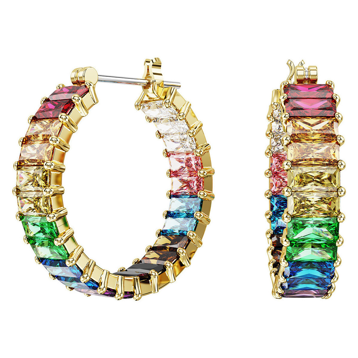 Montres & Bijoux Femme Boucles d'oreilles Swarovski Créoles  Matrix multicolores Jaune