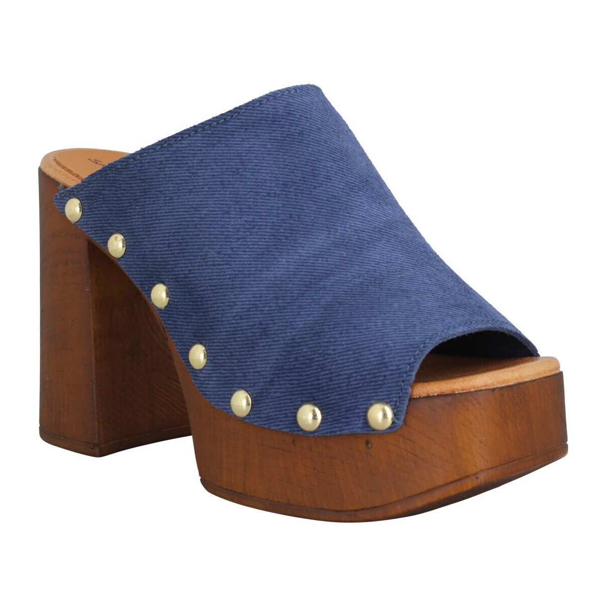 Chaussures Femme Sandales et Nu-pieds Sandro Rosi 7551 Velours Femme Jeans Bleu