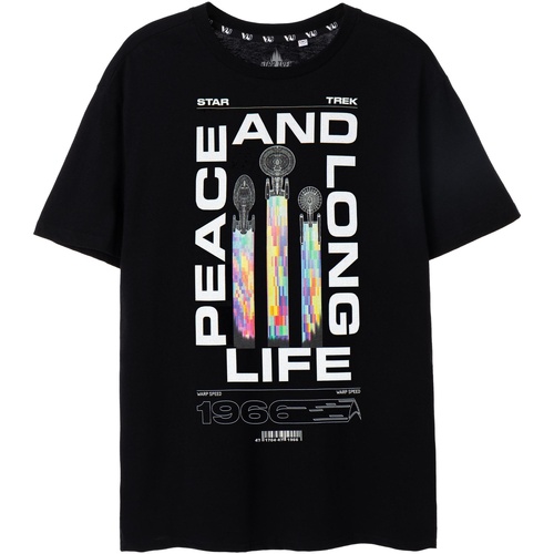 Vêtements Homme T-shirts manches longues Star Trek Peace And Long Life Noir