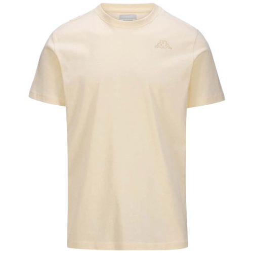 Vêtements Homme T-shirts & Polos Kappa TEE SHIRT CAFERS SLIM BEIGE - WHITE MILK/BEIGE - XL Multicolore