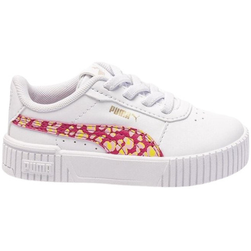 Chaussures Fille Baskets mode Puma CHAUSSURES CARINA ANIMAL ROSES -  WHITE-GARNET ROSE - 24 Multicolore