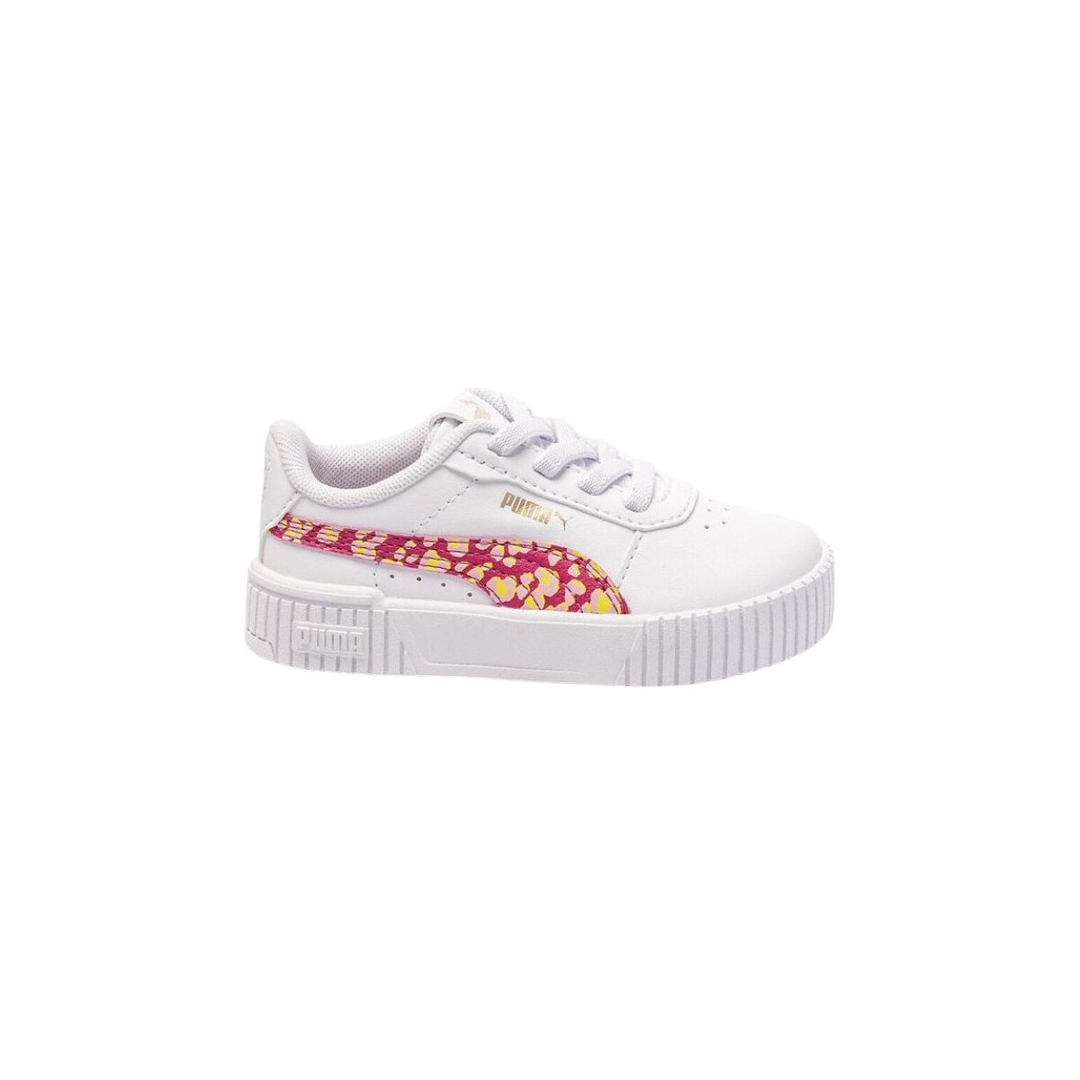 Chaussures Fille Baskets mode Puma CHAUSSURES CARINA ANIMAL ROSES -  WHITE-GARNET ROSE - 23 Multicolore