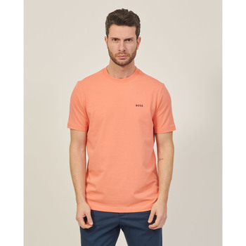 BOSS T-shirt  casual pour hommes avec logo contrasté Orange